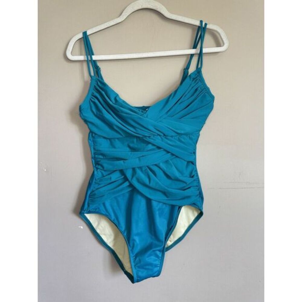 Miraclesuit‎ Teal Womens Ruched Tummy Slimming Size Unknown